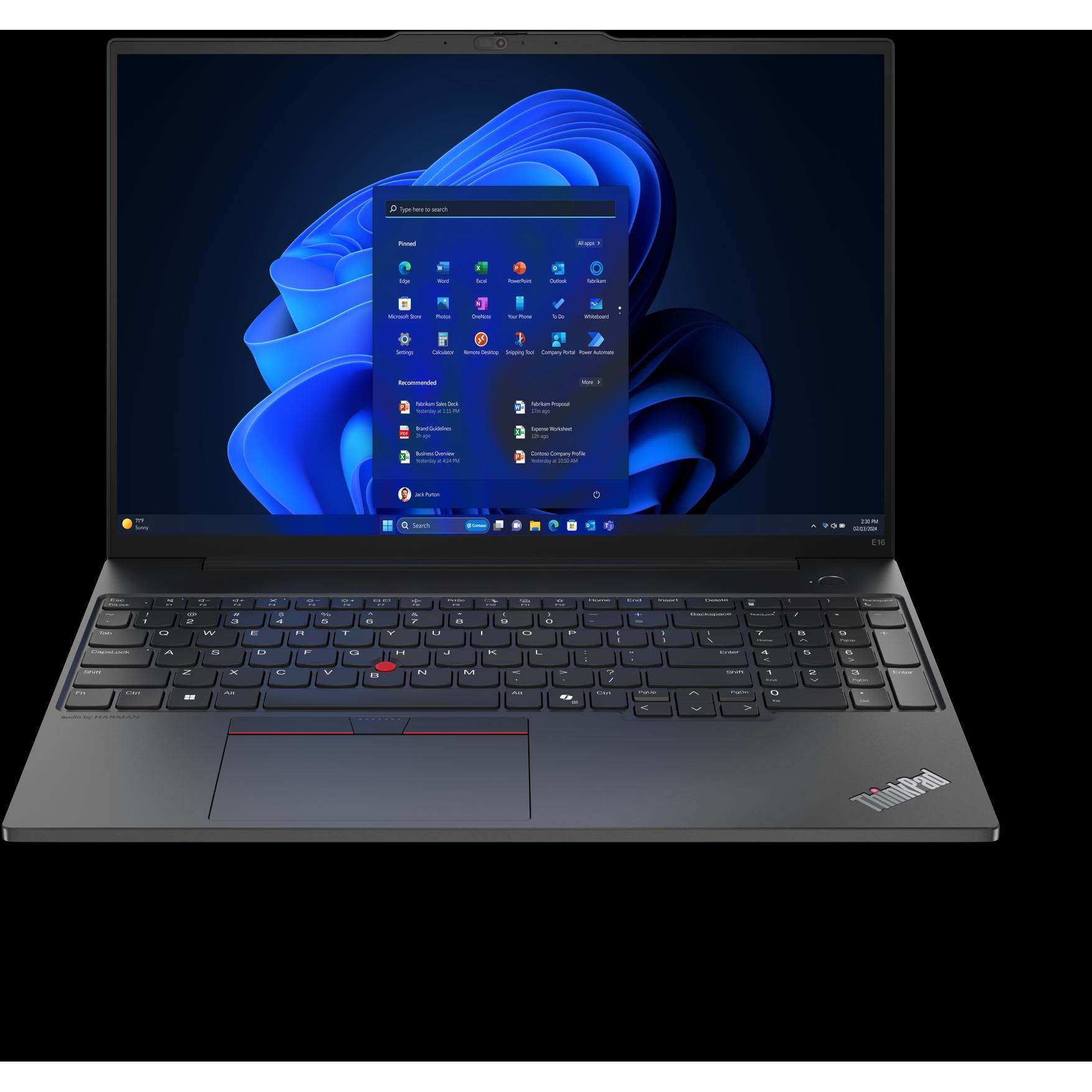 Lenovo ThinkPad E16 Gen 2 (16", AMD Ryzen 5 7535HS, 16 GB, 512 GB, DE), Notebook, Schwarz