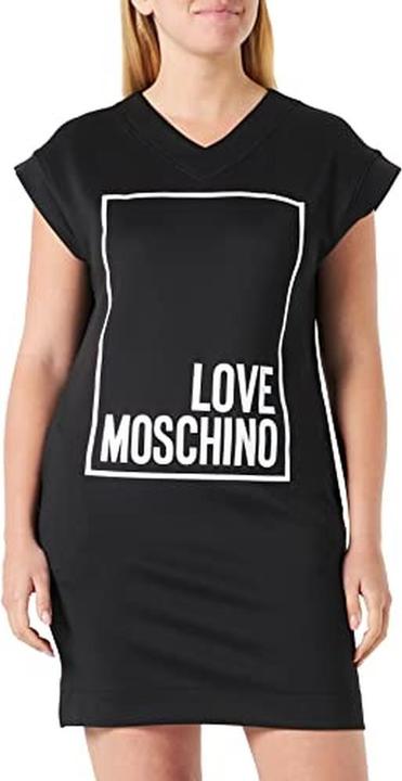Love Moschino Comfort Fit V-Neck Short Sleeve Dress (38)