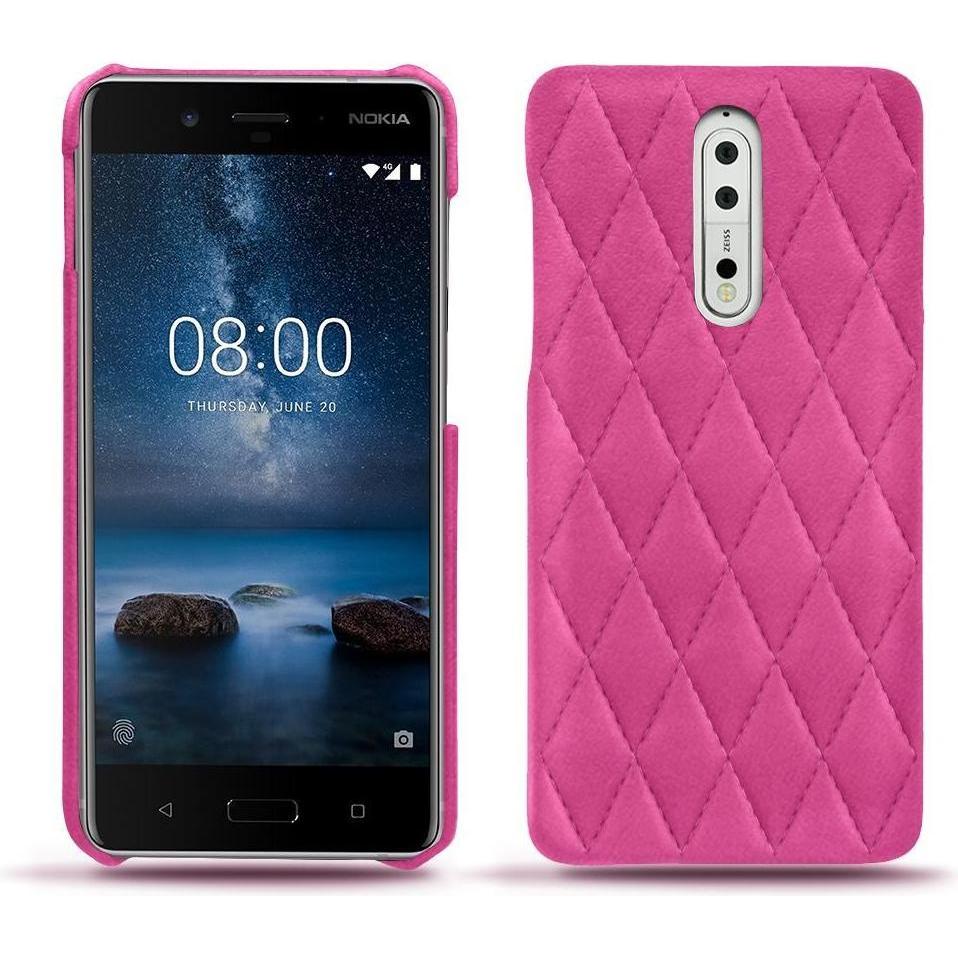 Noreve Lederschutzhülle (Nokia 8), Smartphone Hülle, Rosa
