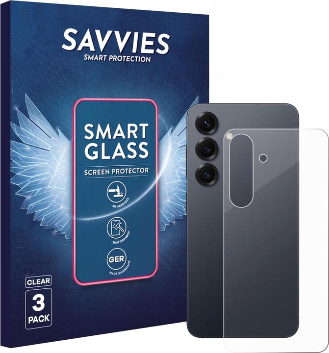 Actual product image Savvies 3x Smart Glass - 9H Hybrid Glass Screen Protector for Samsung Galaxy S25 (Back) (3 pcs., Samsung Galaxy S25)