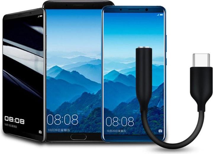 Produktbild Apfelkiste USB C auf 3.5mm AUX Klinke Adapter Kabel, 10cm, Schwarz (Klinkenadapter)