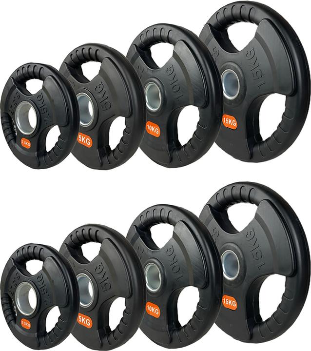 Immagine prodotto FlexAthletix Set di piastre di peso da 50 mm (2 x 5 kg, 2 x 15 kg, 2 x 10 kg, 2 x 2,5 kg)
