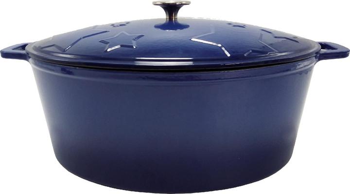 Actual product image Grillfürst Dutch Oven Star Pot / Cast Iron Roaster - enamelled - XL - blue