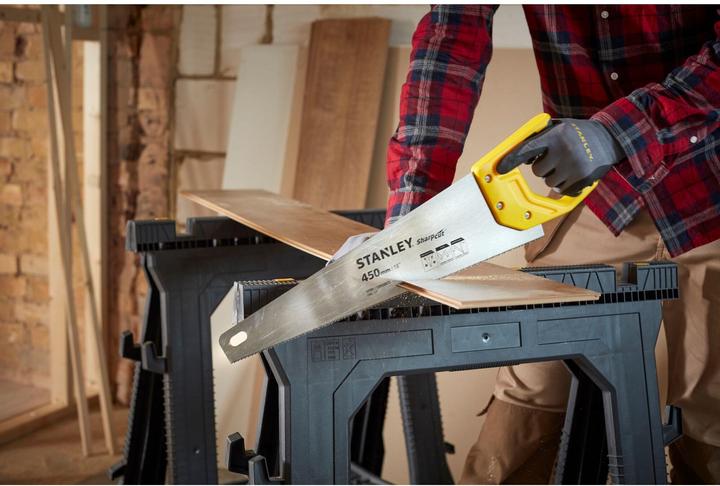 Produktbild Stanley Handsäge Sharpcut (18"/450 mm, Fuchsschwanz mit 11 Zähne/Inch für feines Arbeiten, doppelt g