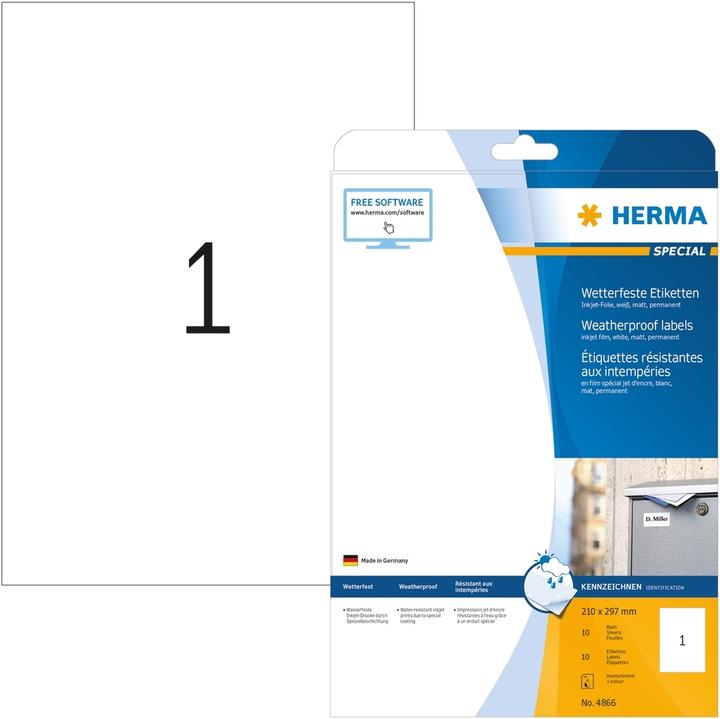 Actual product image HERMA Weatherproof inkjet labels A4