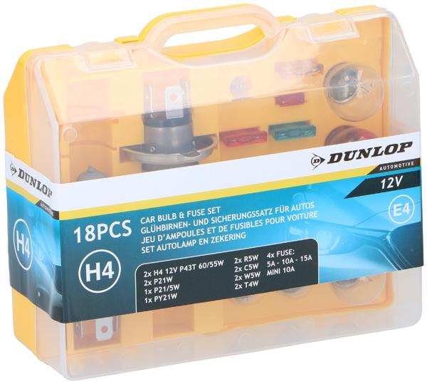 Dunlop Kit d'ampoules pour voiture (P21V, T4W, C5W, R5W, P21/5W, H4, W5W)