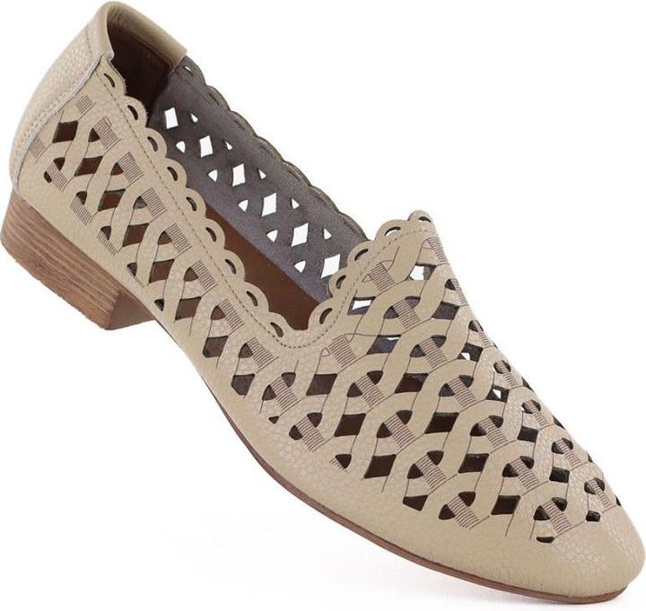 Image du produit Jezzi Women's leather openwork shoes, beige, OL50-1 (37)