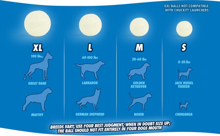 Immagine prodotto Chuckit! CHUCKIT MAX GLOW palla da recupero luminosa 7 6 cm di diametro taglia L bianco (Cucciolata di cane giocattolo)