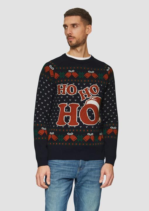 Produktbild s.Oliver Strickpullover Weihnachtspullover aus Baumwolle (M)