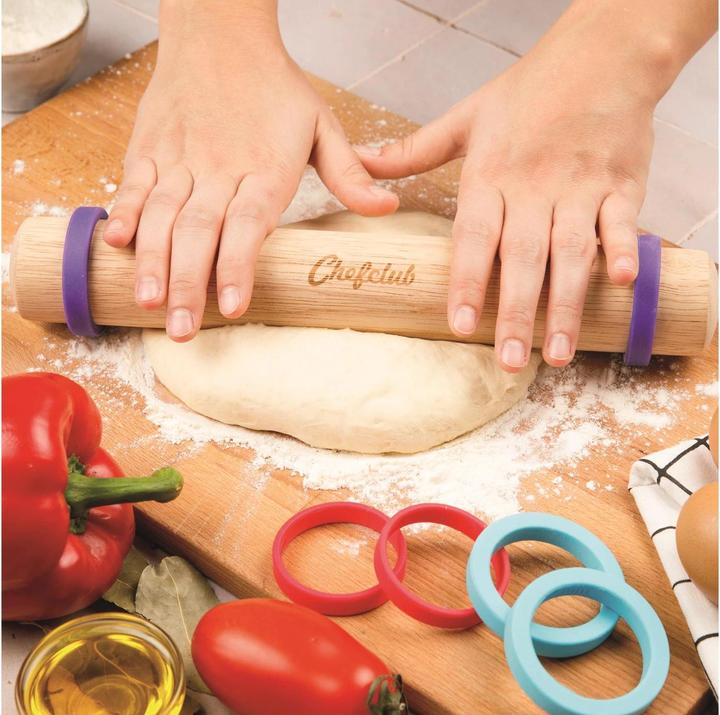 Image du produit Chefclub Rouleau à pâtisserie avec anneaux en silicone