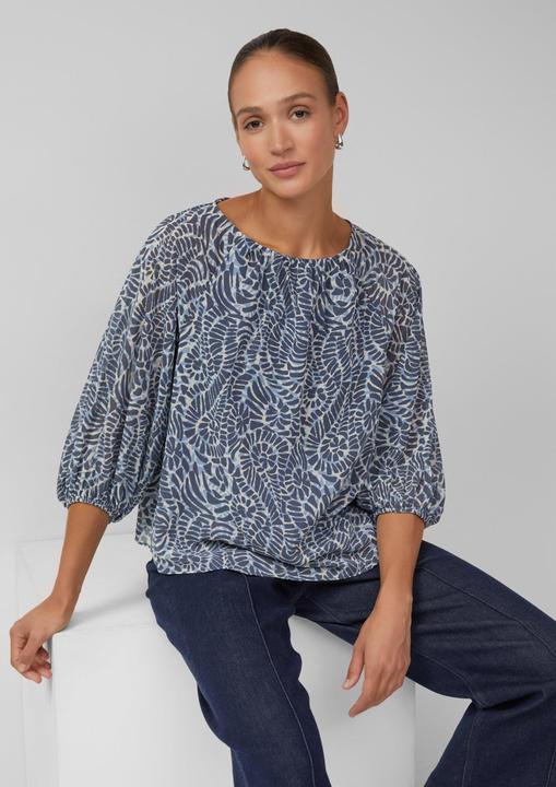 Immagine prodotto s.Oliver Bluse Chiffon-Bluse mit 3/4-Ärmeln und All-over-Print (46)