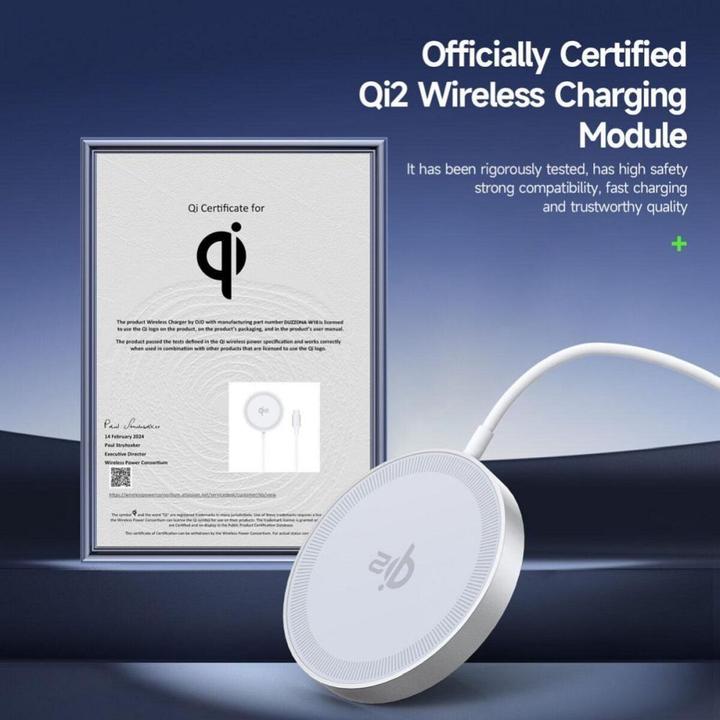 Actual product image Duzzona W18 Qi2 Wireless Charger with MagSafe (15 W)