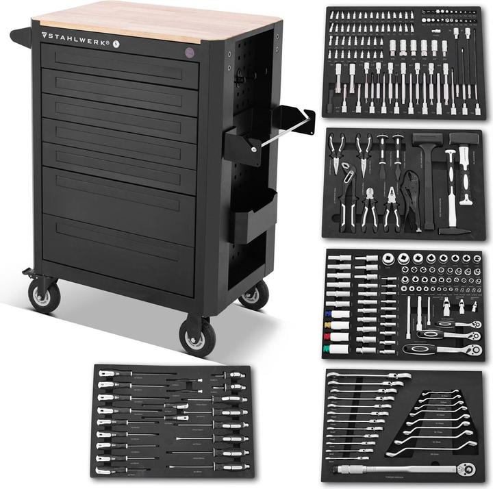 Actual product image Stahlwerk Workshop trolley CROW Tool trolley Assembly trolley 235 tools CrV (235 x)