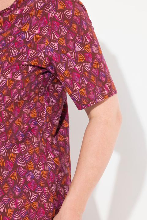 Immagine prodotto Ulla Popken Maglia lunga con design con triangoli, scollo a tunica e mezze maniche (46, 48)