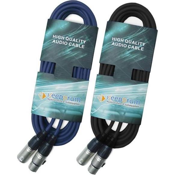 Thumbnail - keepdrum DMX Kabel 3m 1x Schwarz 1x Blau (3 m), Audio Kabel