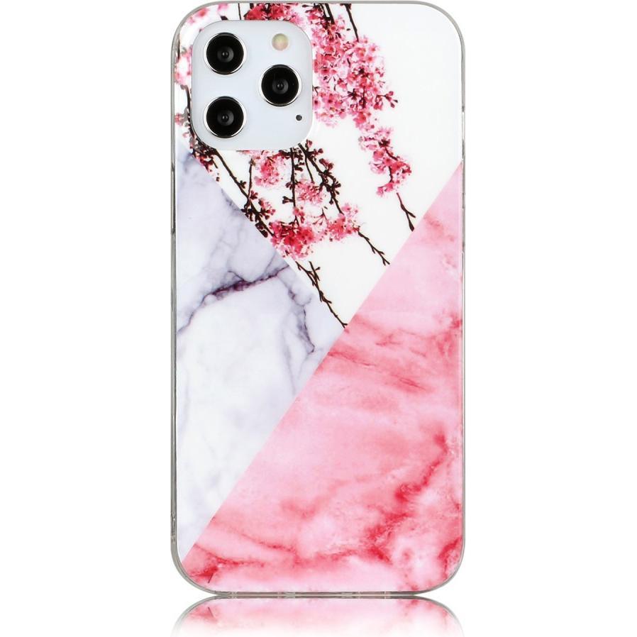 Cover-Discount iPhone 12 / 12 Pro - Softes Silikon Gummi Case Marble Flower (Apple iPhone 12 Pro, Apple iPhone 12), Smar...