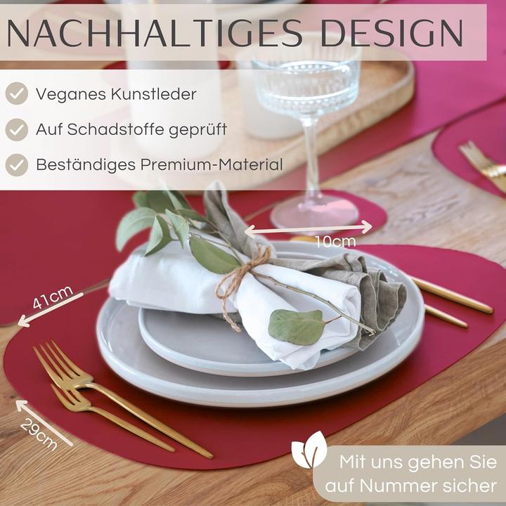 Produktbild Mahewa 6er-Set Tischset aus Kunstleder (6 Stk.)