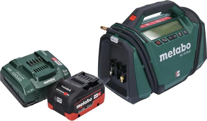 Produktbild Metabo AK 18 Multi Akku Kompressor 18 V 11 bar + 1x Akku 5,5 Ah + Ladegerät (11 Bar, 16 l)