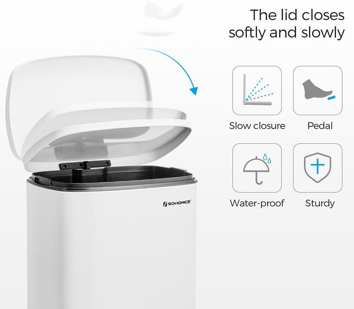 Produktbild Songmics Mülleimer 50,0 l weiss (50 l)