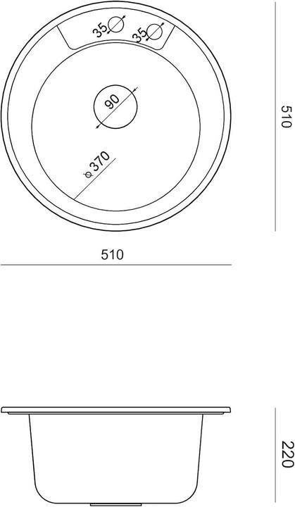 Actual product image Quadron Round Single Bowl Kitchen Sink