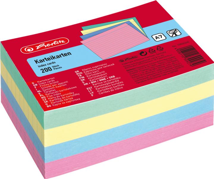 Produktbild Herlitz Karteikarten (A7, 170 g/m², 200 x)