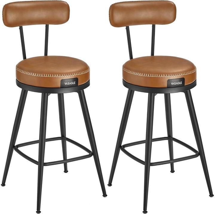 Produktbild Vasagle Barhocker 2er Set 54 x 90.5 cm, Braun/Schwarz