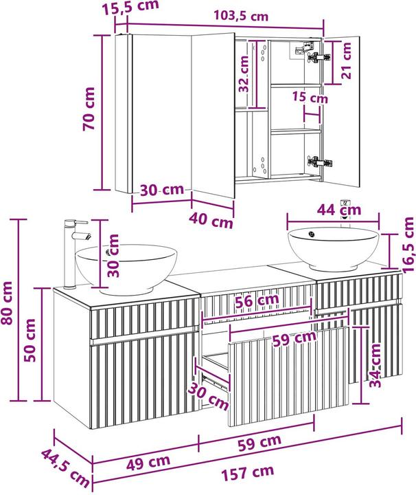 Produktbild vidaXL Badezimmerschrank