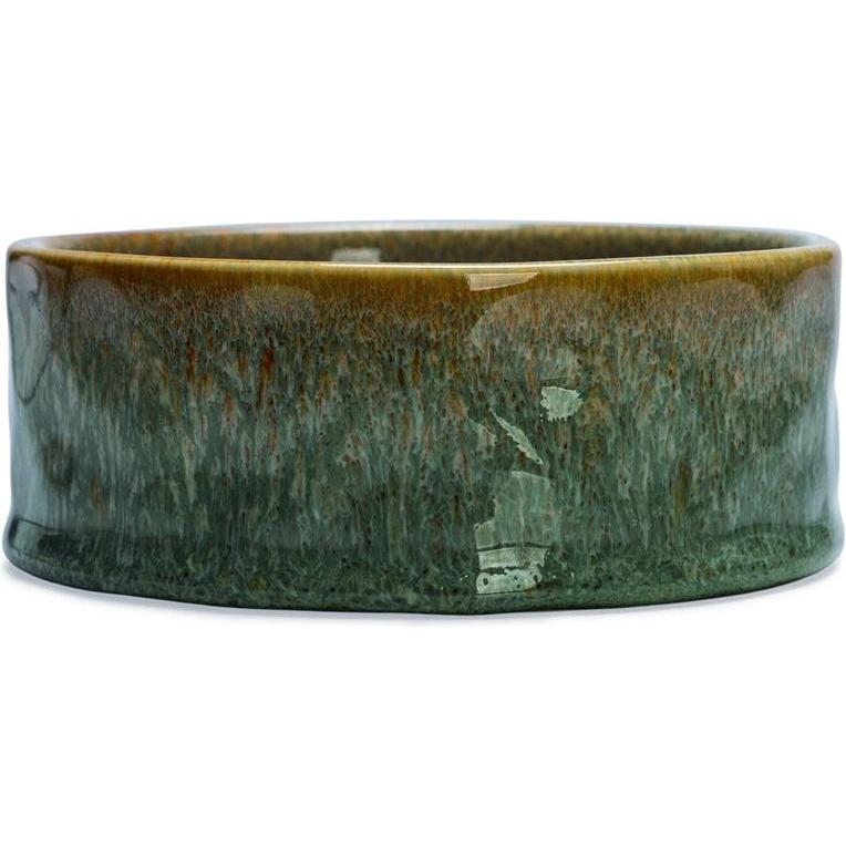 2x800 ml, Ø16x6 cm écuelle en céramique pour chien Designed by Lotte, verte