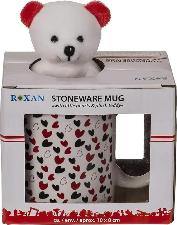 Actual product image Sombo White mug with plush teddy bear