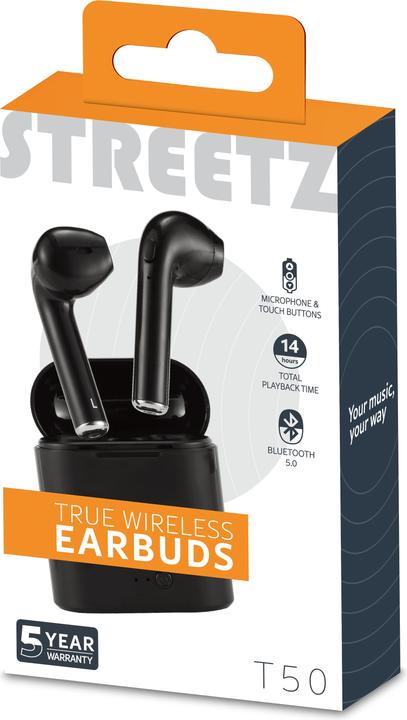 Actual product image Deltaco TWS-0007 headphones/headset In-ear Bluetooth Black (3.50 h, Wireless)