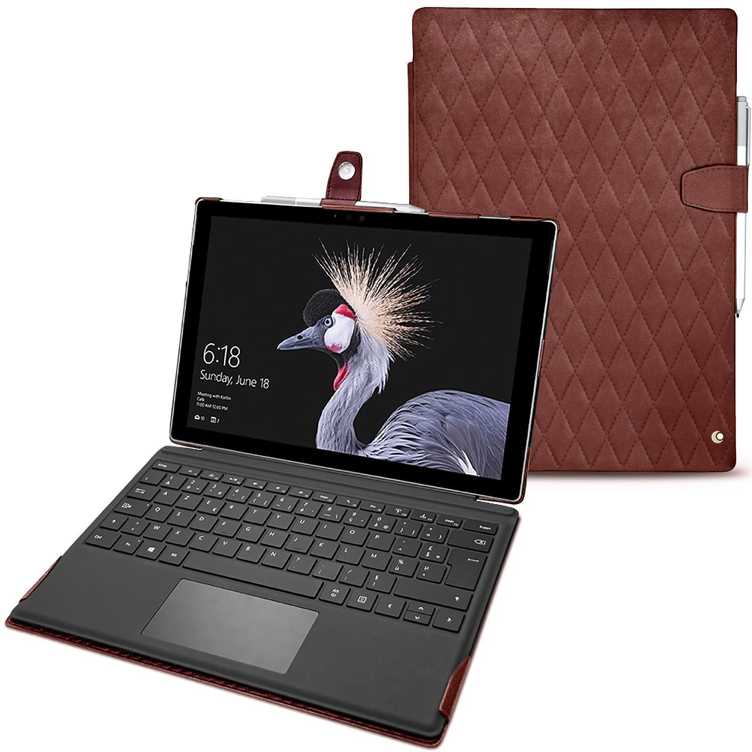 Noreve Lederschutzhülle (Surface Pro (2017)), Tablet Hülle, Rot