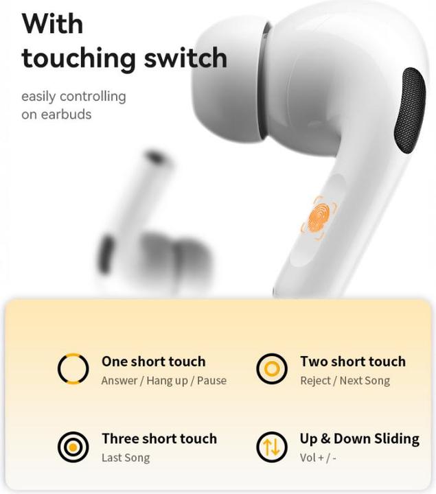 Actual product image Yesido TWS29 (ANC&ENC) Bluetooth 5.3 LCD-Kopfhörer, 360 mAh, Weiss (ANC, Wireless)