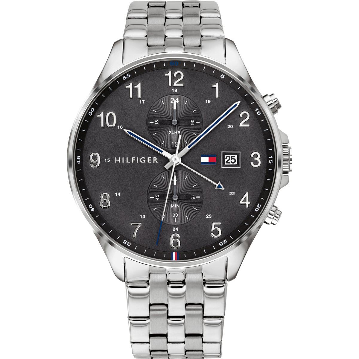 Tommy Hilfiger, Armbanduhr, West, Silber, (Analoguhr, 44 mm)