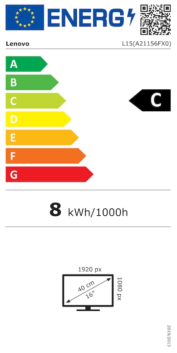 Energie-Label Lenovo L15 (1920 x 1080 Pixel, 15.60")