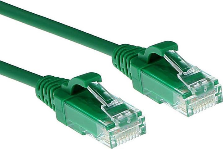 Actual product image Green 0.15 meter LSZH U/UTP CAT6 datacenter slimline patch cable snagless with RJ45 connectors (U/UTP, CAT6, 0.15 m)