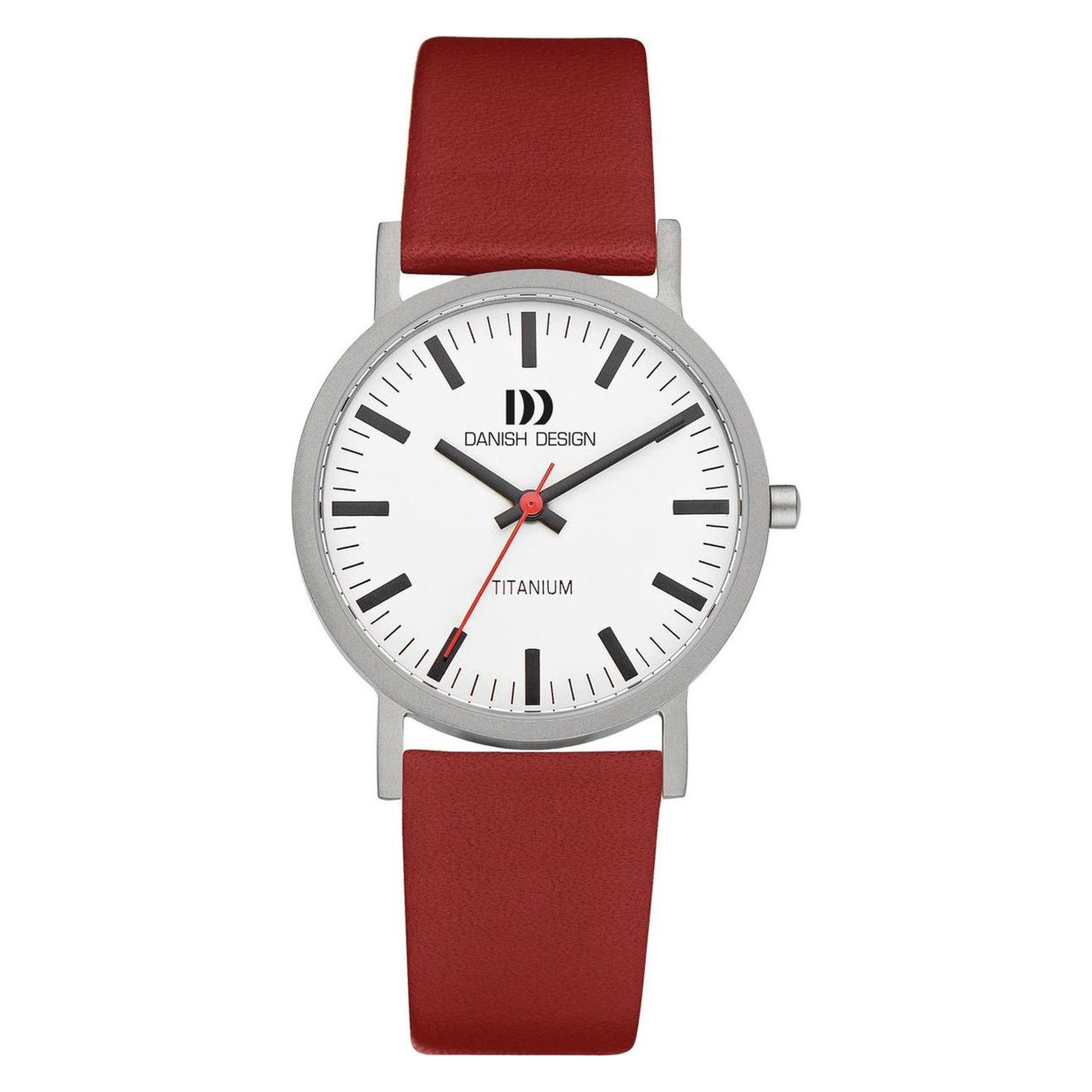 Danish, Horloge, Ontwerp Rijn IQ19Q199, Rood, Wit, (35 mm)