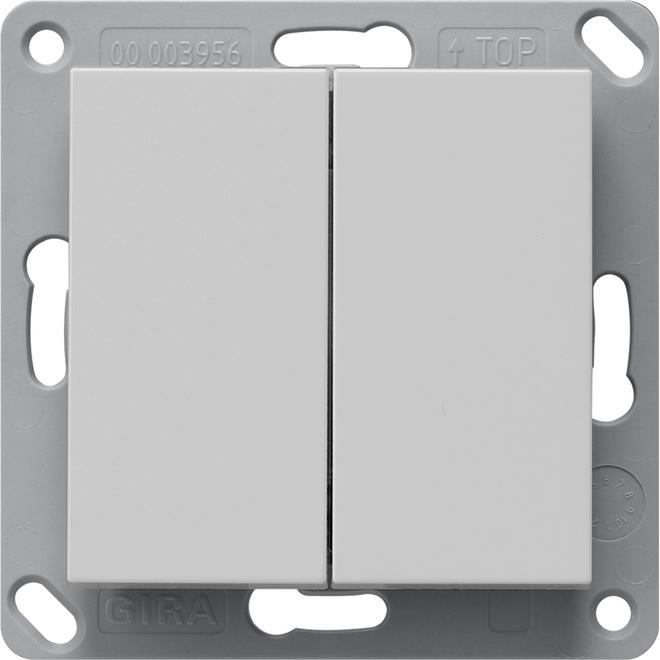 Gira 2462015, Taster + Schalter, Grau