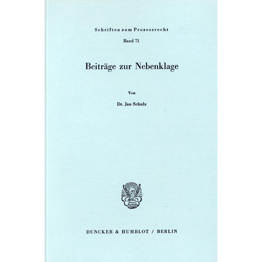 Beiträge zur Nebenklage., Fachbücher von Jan Schulz