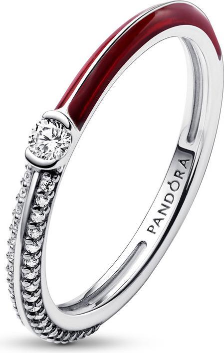 Immagine prodotto Pandora ME Anello doppio con pavé e rosso (56, 925 Argento)