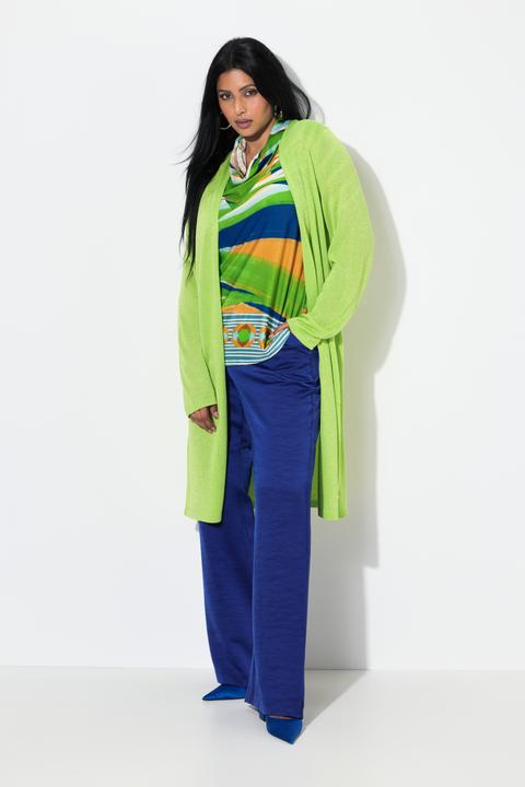 Produktbild Ulla Popken Long-Strickjacke, offene Form, V-Ausschnitt, Stehkragen (42, 44)