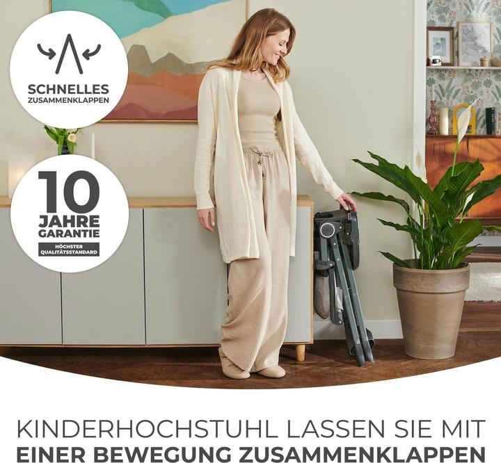 Produktbild KinderKraft Hochstuhl Foldee grau (Hochstuhl)