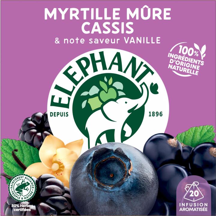 Immagine prodotto Elephant Infuso Myrtille Múre Cassis (40 g)