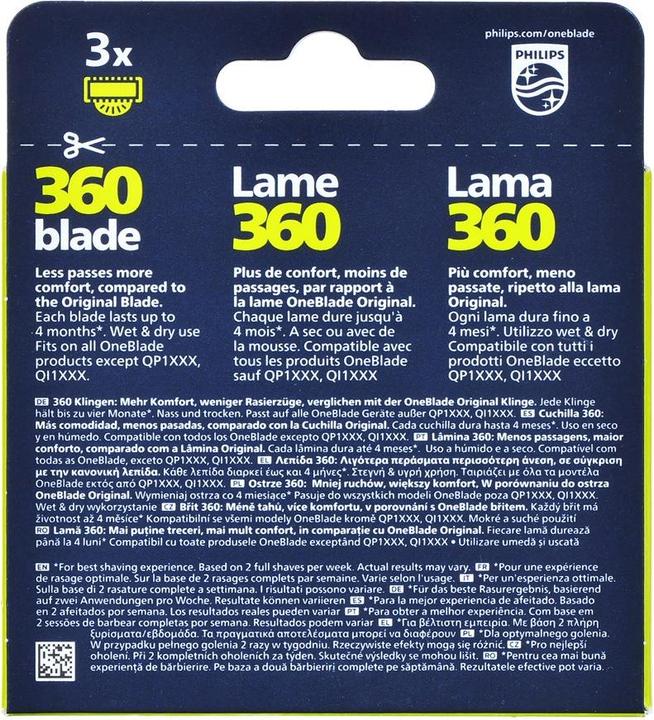 Actual product image Philips OneBlade Klinge 360 (3x)