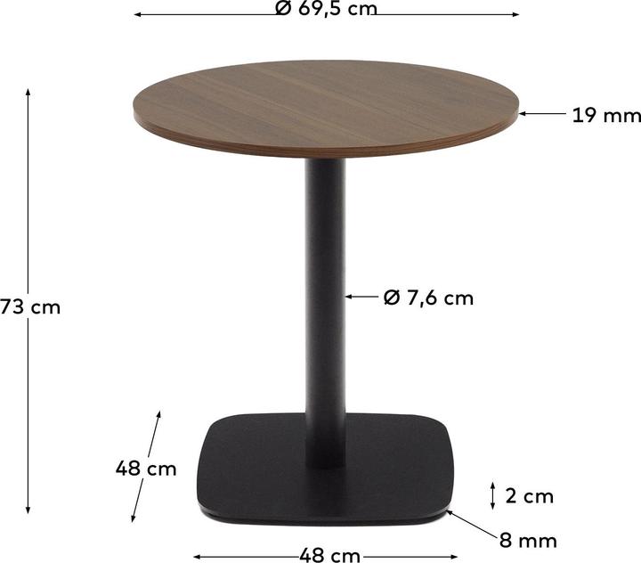 Image du produit Kave Home Dina (69.50 x 69.50 x 74 cm)