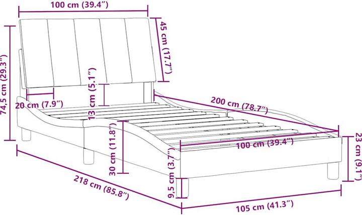 Produktbild vidaXL Bettgestell (100 x 200 cm)