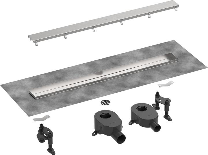 hansgrohe raindrain go - douchegoot 70 cm met dubbelzijdig rooster, voor tegelinzet, mat zwart (700 mm)