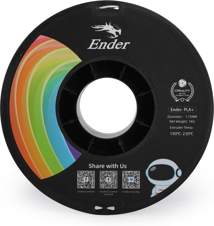 Actual product image Creality Filament PLA+ White, 1.75 mm, 1 kg (PLA, 1.75 mm, 1000 g, White)