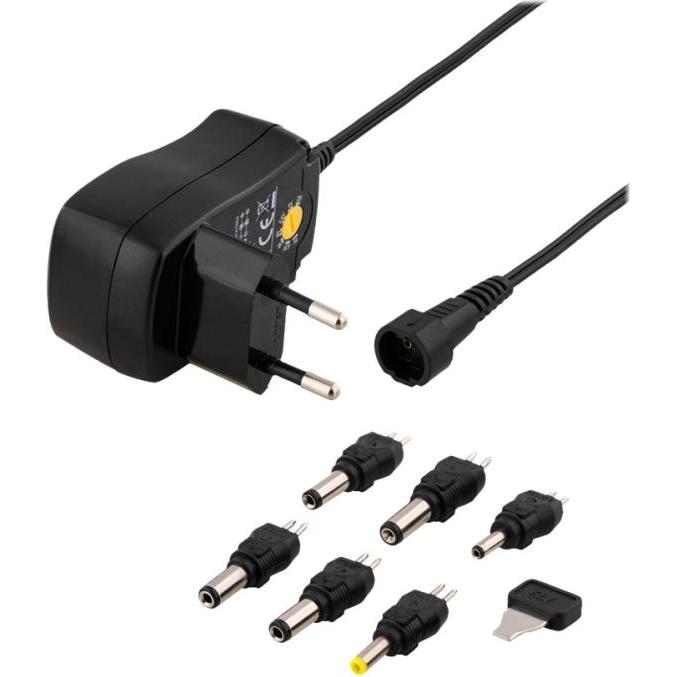 Deltaco PSR-06A power adapter/inverter Indoor Black, Kamera Stromversorgung, Schwarz