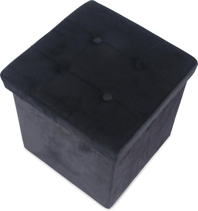 Actual product image Domoletti Pouf, black, 38 cm x 38 cm x 38 cm