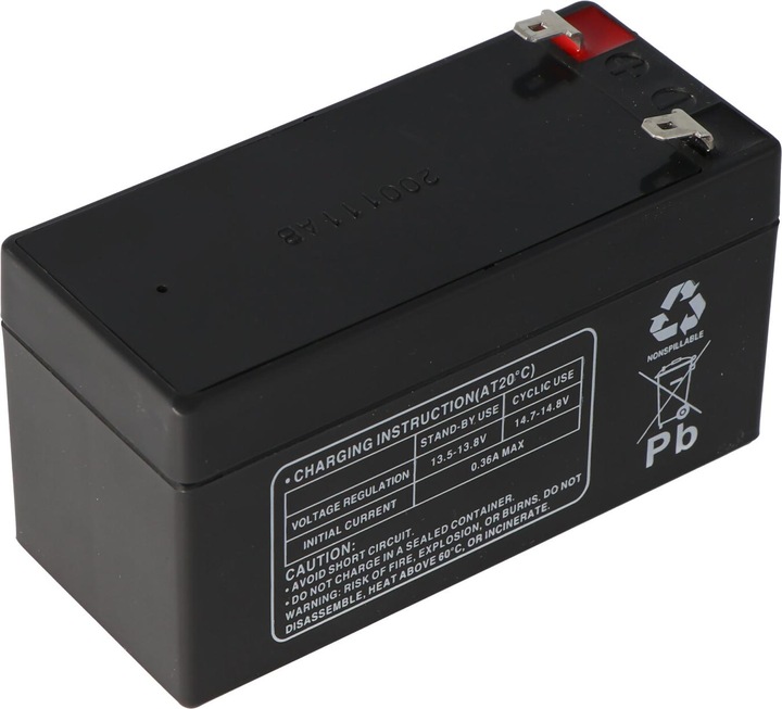 Actual product image Multipower Battery MP1.2-12 Lead acid battery with 4,8mm Faston contacts (12 V, 1.20 Ah)